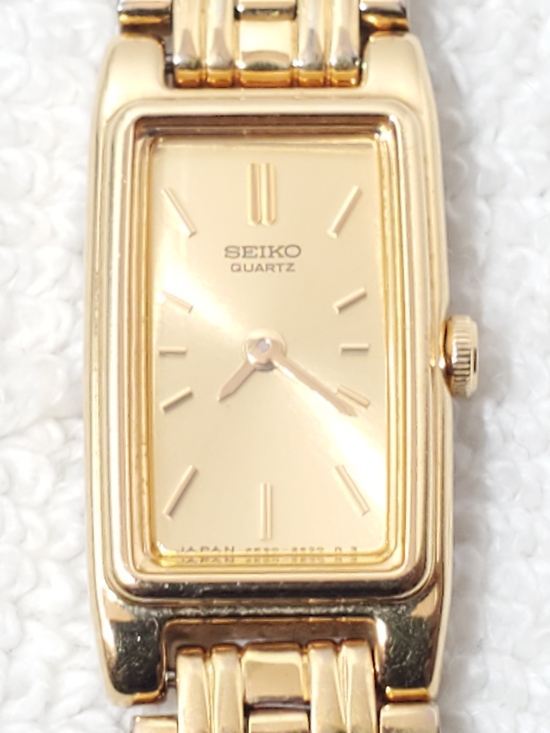 Vintage Seiko Women\'s Gold Tone Tank Quartz Watch One Jewel Stainless Steel main image 4